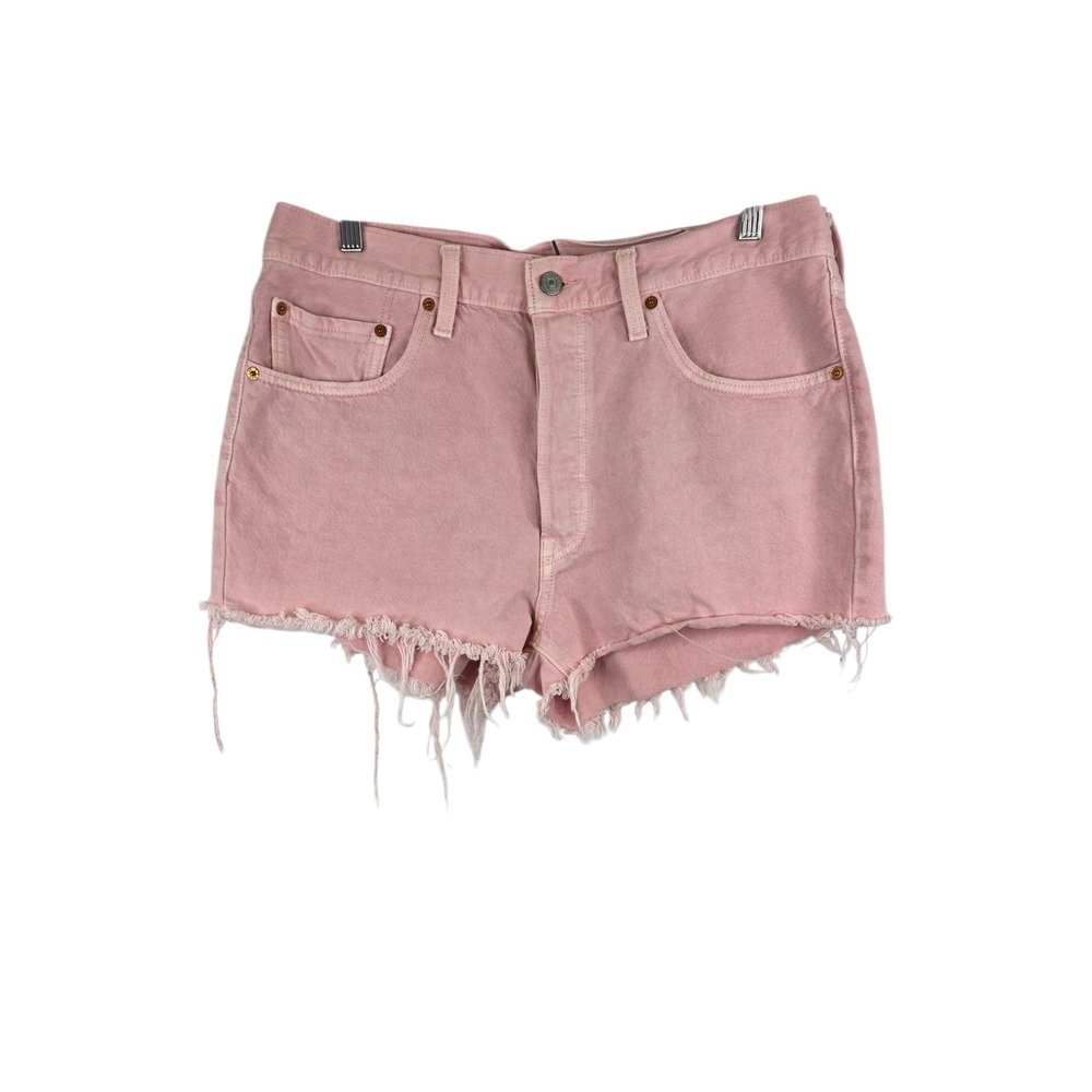 Levis 501 Denim Shorts Womens Size 33 Light Pink Cotton Cut Off Boho Festival